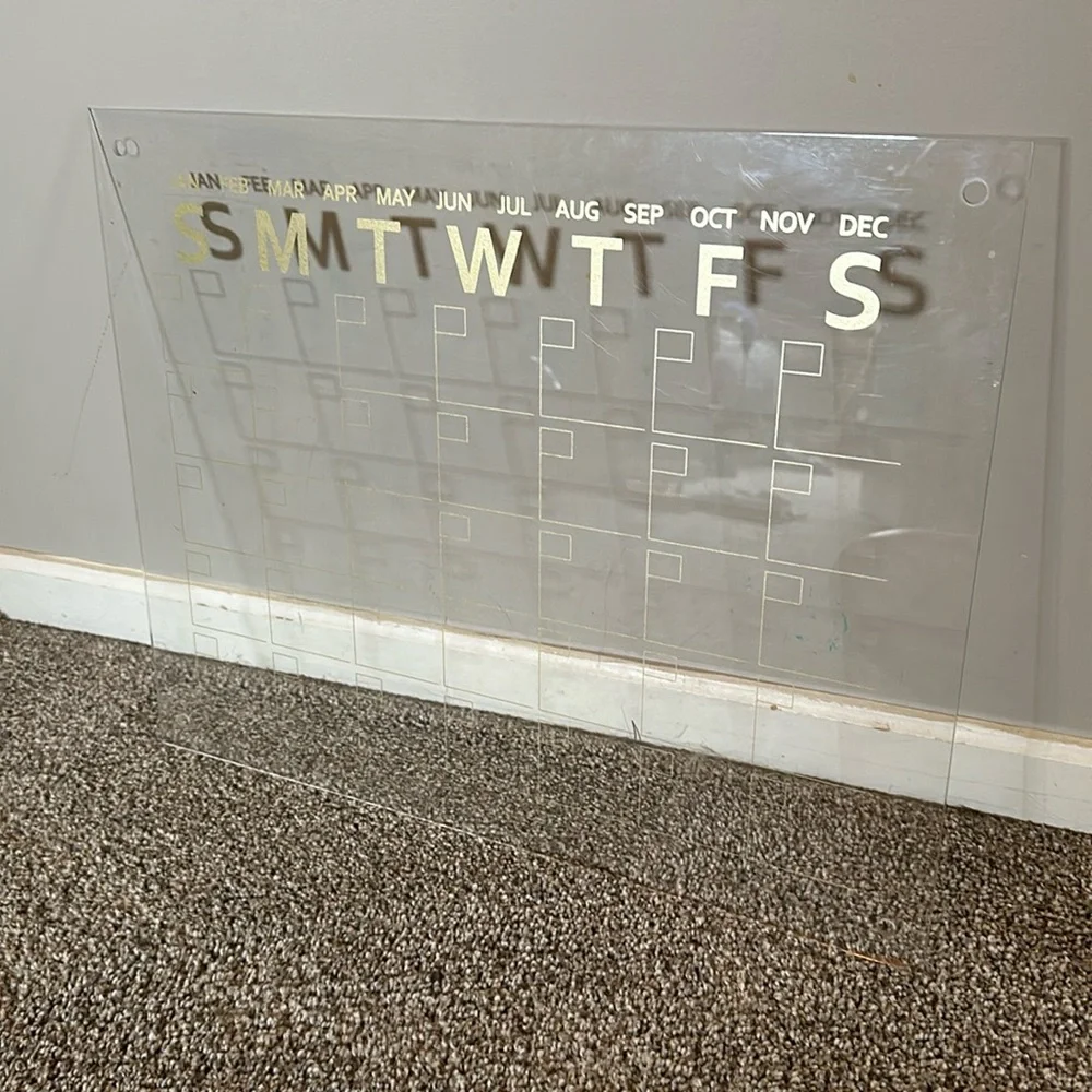 TJMaxx clear plastic wall calendar